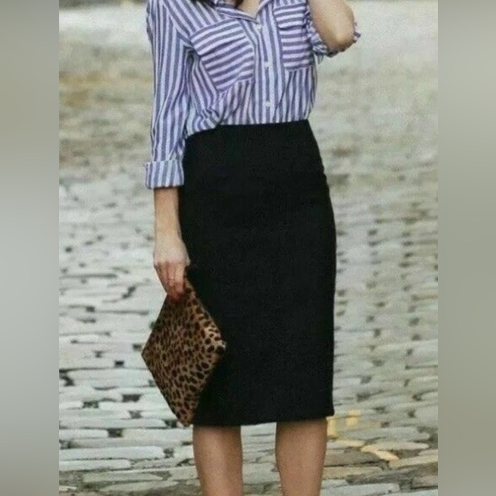 J Crew No. 2 Pencil skirt in double-serge wool - black